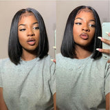 Whole Lace Cap Transparent Lace Preplucked Human Hair Bob Wig