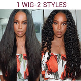 Halle | Skin Melt Lace 2 in 1 Preplucked Human Hair 13x6 Lace Front Wig | WET & WAVY REVERTIBLE WIG