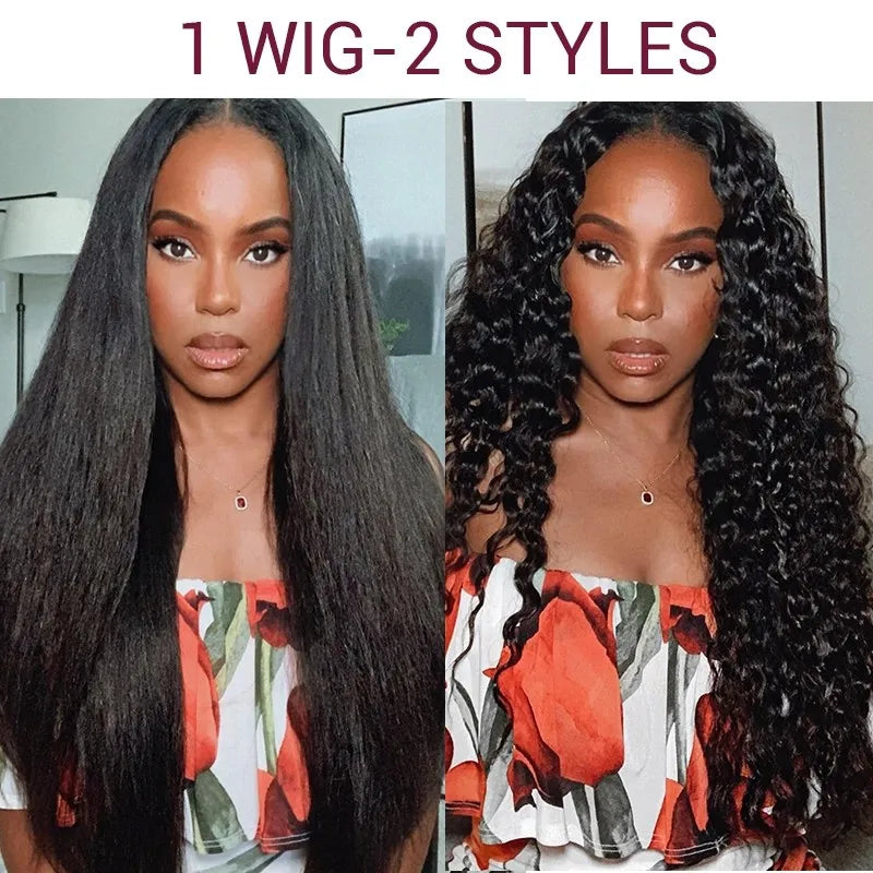 Skin Melt Lace 2 in 1 Preplucked Human Hair 13x6 Lace Front Wig | WET & WAVY REVERTIBLE WIG