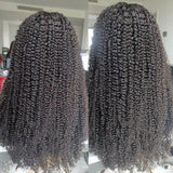 CLEARANCE Glueless Air Cap Skin Melt Swiss Lace Preplucked Human Hair Closure Wigs Kinky Curly