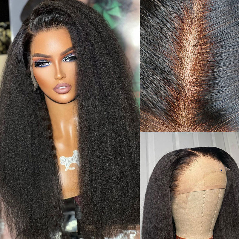 13x4 Knot-Free FULL FRONTAL HD Skin Melt Lace Preplucked Human Hair Lace Wig | Kinky