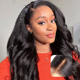 Invisible Strap 360 Skin Melt Lace Wig 2.0 Precut Lace Knot-Free Human Hair Frontal Wig Kinky
