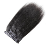 Ultra Thin Yaki Seamless PU Clip In Hair Extension Virgin Human Wefts Set