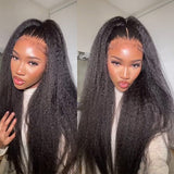 13x4 Knot-Free FULL FRONTAL HD Skin Melt Lace Preplucked Human Hair Lace Wig | Kinky