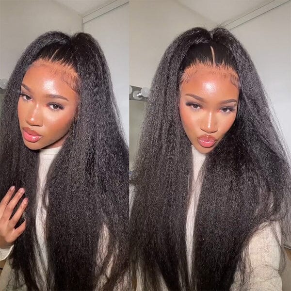 13x4 Knot-Free FULL FRONTAL HD Skin Melt Lace Preplucked Human Hair Lace Wig | Kinky