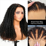 KNOT-FREE - 13x6 Skin Melt Lace Preplucked Human Hair Frontal Wig | Finger Coily Curls