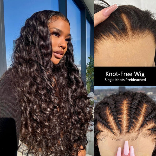 KNOT-FREE - 13x6 Skin Melt Lace Preplucked Human Hair Frontal Wig | Indian Wave