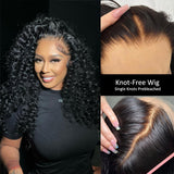 KNOT-FREE - 13x6 Skin Melt Lace Preplucked Human Hair Frontal Wig | Wand Curl