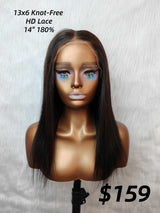 {LAST-PIECE-CLEARANCE} 13x6 Knot-Free Skin Melt Lace Human Hair Straight Frontal Wig
