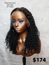 {LAST-PIECE-CLEARANCE} 13x6 Knot-Free Skin Melt Lace Human Hair Pixie Curly Wig