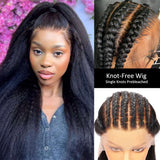 Knot-Free Skin Melt Full Lace Preplucked Human Hair Wig Kinky Straight
