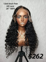 {LAST-PIECE-CLEARANCE} 13x6 Knot-Free Skin Melt Lace Loose Wave Human Hair Wig