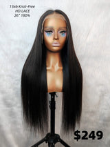 {LAST-PIECE-CLEARANCE} 13x6 Knot-Free Skin Melt Lace Human Hair Yaki Wig