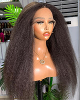 Nicole | Full Lace Fake Scalp Preplucked Virgin Human Hair Wig | Kinky Straight