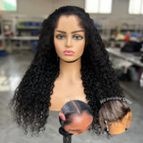 Lagos Hairline Skin Melt 360 Lace Invisible Strap Human Hair Wig Deep Curly