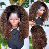 Lagos Hairline Preshaped M Hairline 13x6 Skin Melt Lace Front Wig Ombre Deep Curly