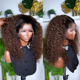 Lagos Hairline Preshaped M Hairline 13x6 Skin Melt Lace Front Wig Ombre Deep Curly