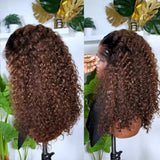 Lagos Hairline Preshaped M Hairline 13x6 Skin Melt Lace Front Wig Ombre Deep Curly