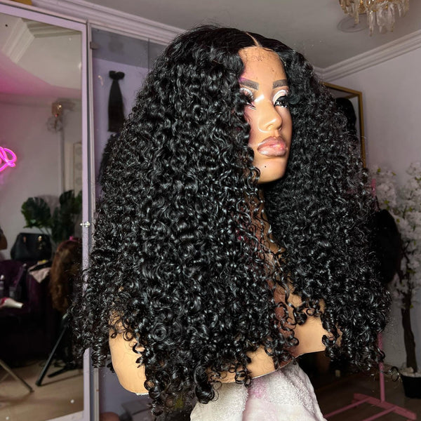Diamond Fake Scalp 13X6 Human Hair 250% Density Lace Front Wig | Curly