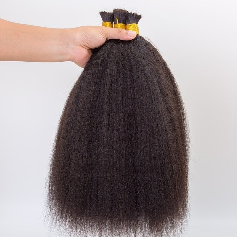 Kinky Straight Bulk Hair Human Hair Extension Crochet Hair Boho Knotless Braiding