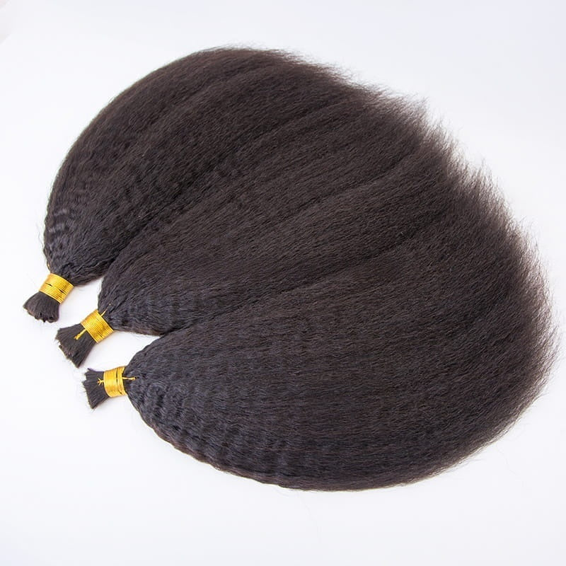 Kinky Straight Bulk Hair Human Hair Extension Crochet Hair Boho Knotless Braiding