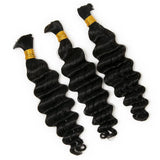 Deep Wave Bulk Hair Human Hair Extension For Boho Knotless Braiding