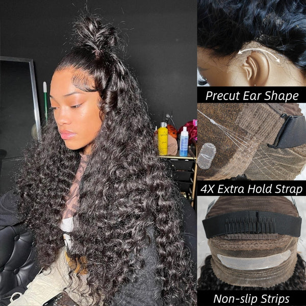 Invisible Strap 360 Skin Melt Lace Wig 2.0 Precut Lace Knot-Free Human Hair Frontal Wig Loose Wave