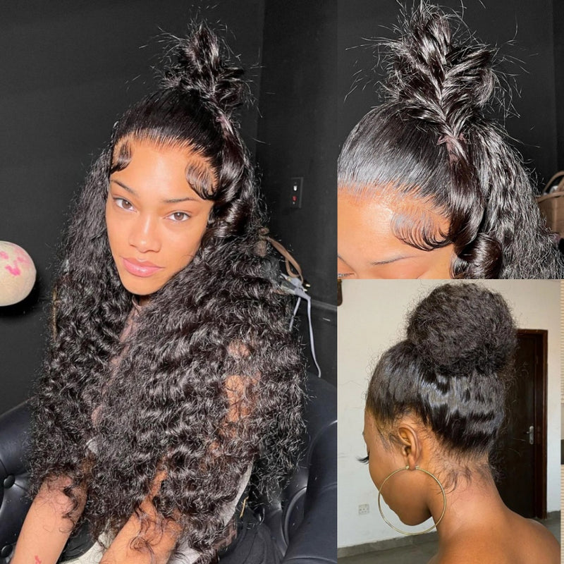 Invisible Strap 360 Skin Melt Lace Wig 2.0 Precut Lace Knot-Free Human Hair Frontal Wig Loose Wave