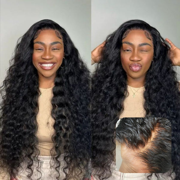 Invisible Strap 360 Skin Melt Lace Wig 2.0 Precut Lace Knot-Free Human Hair Frontal Wig Loose Wave