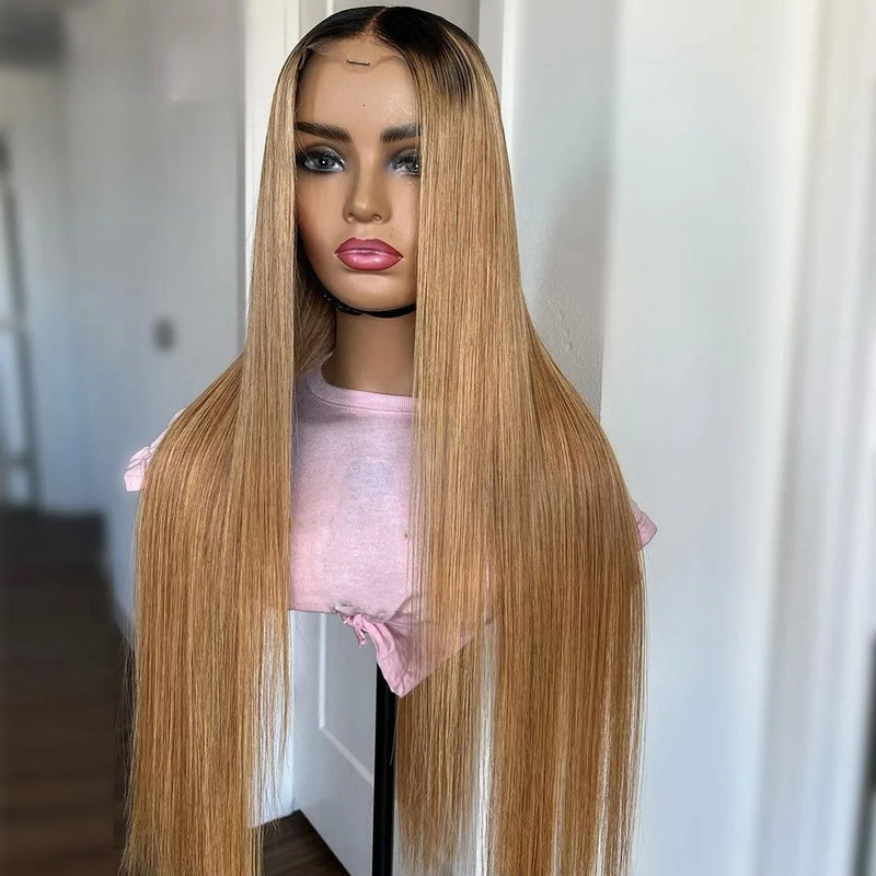 Makena | 13X6 Lace Front Ombre Honey Blonde Virgin Human Hair Wig