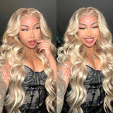 Zarina | P10/613 Platinum Blonde Highlight Human Hair Lace Front Wig