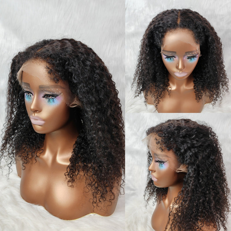 Skin Melt Lace M Hairline Fluffy Edge Human Hair Frontal Wig | Burmese Kinky Curly