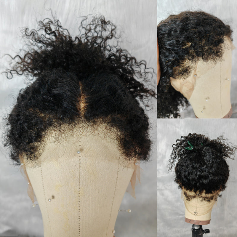Skin Melt Lace M Hairline Fluffy Edge Human Hair Frontal Wig | Burmese Kinky Curly