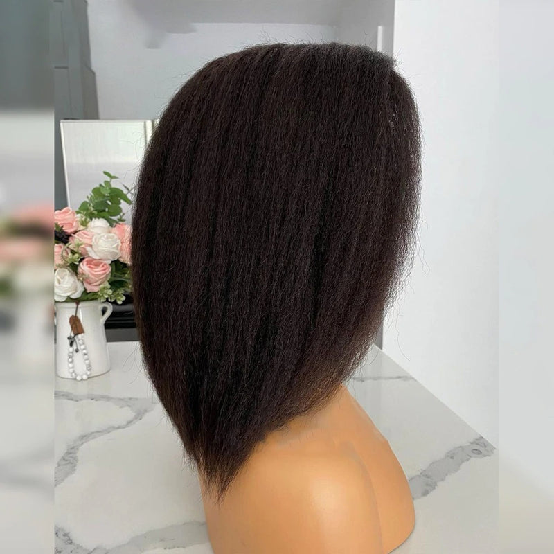 Vera | Preplucked Virgin Human Hair Bob Lace Front Wig | Kinky Straight