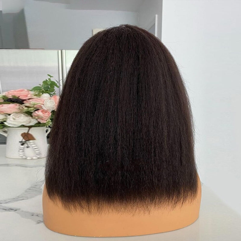 Vera | Preplucked Virgin Human Hair Bob Lace Front Wig | Kinky Straight