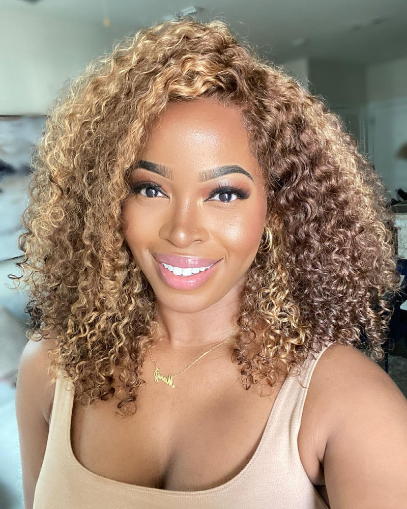 Imana | 13x6 Virgin Human Hair Highlight Curly Bob Lace Front Wig