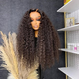 6x5 Drawstring Glueless Transparent Lace Closure Wig Deep Wave