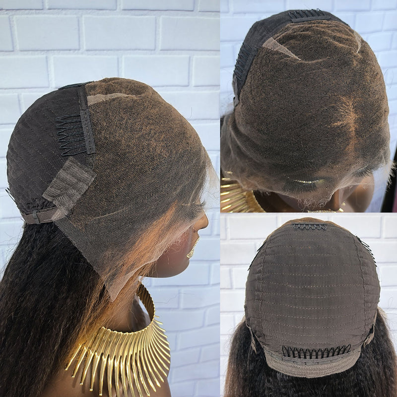 [NEW BORN EDGE + KNOT-FREE] 13x6 Skin Melt HD Lace Human Hair Frontal Blunt Cut Light Yaki Bob Wig