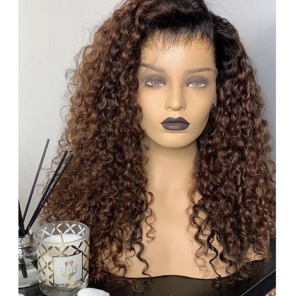 {50% Off} Ombre Brown Colored 13X6 Skin Melt Lace + Delicate Hairline Frontal Wig