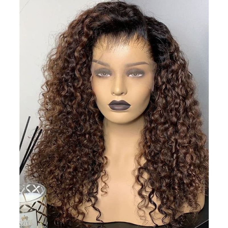 {50% Off} Ombre Brown Colored 13X6 Skin Melt Lace + Delicate Hairline Frontal Wig