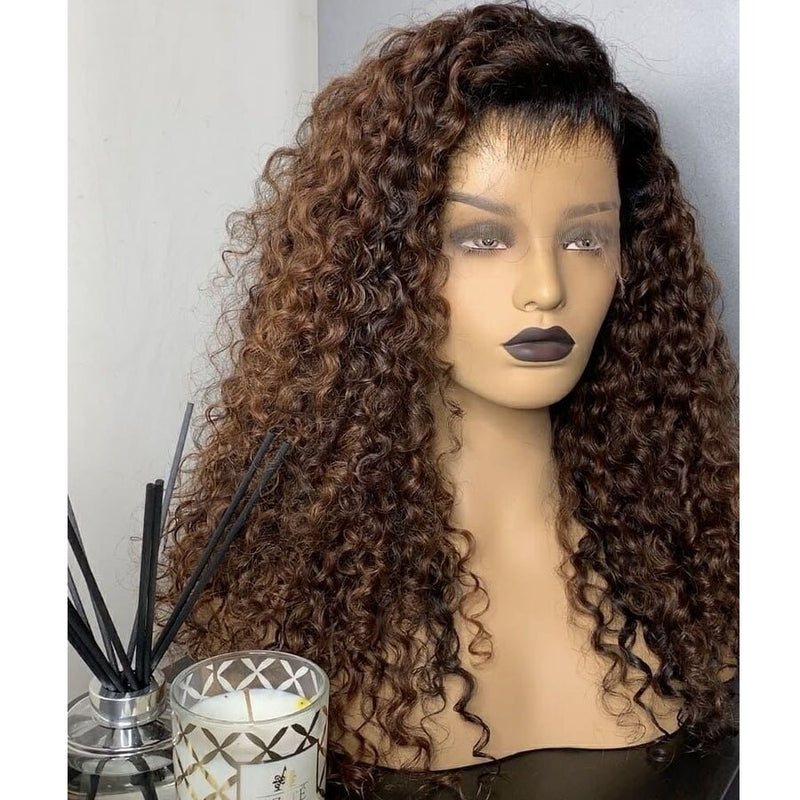 {50% Off} Ombre Brown Colored 13X6 Skin Melt Lace + Delicate Hairline Frontal Wig