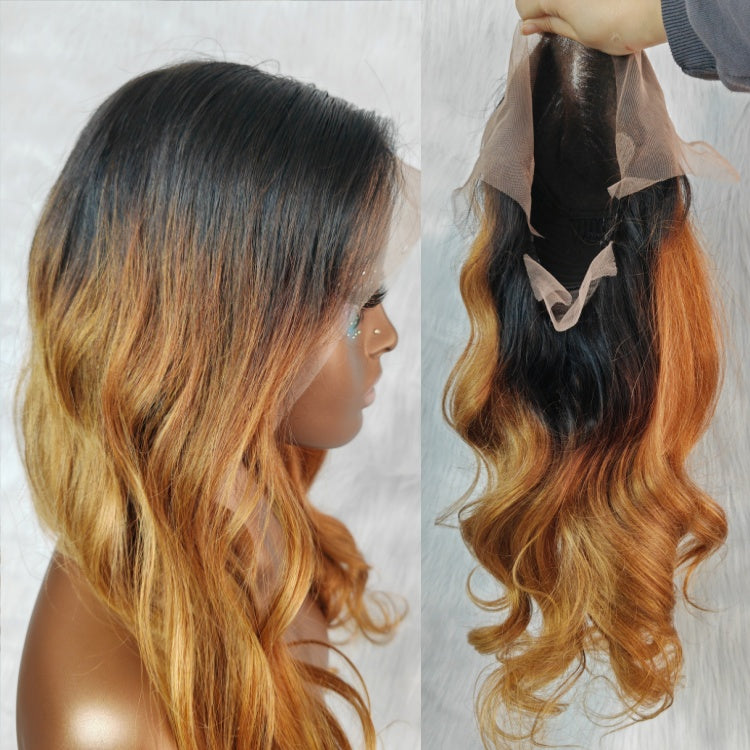 {50% Off} Ombre Honey Blonde Body Wave 13x4 Body Wave Human Hair Lace Front Wig