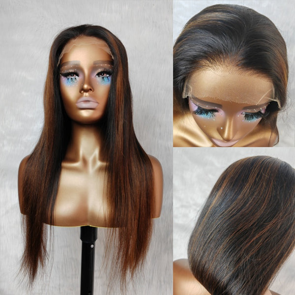 {50% Off} 6x6 HD Skin Melt Lace Ombre Colored Human Hair Closure Wig