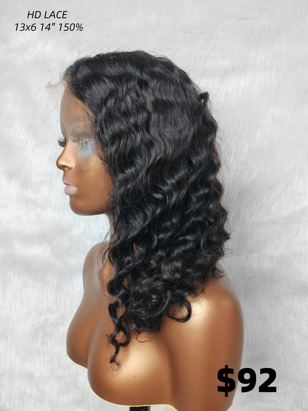 {LAST-PIECE-CLEARANCE}  13x6 Skin Melt Lace Full Frontal Human Hair Loose Wave Wig