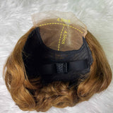 {50% Off} 4.5 x 4.5 Side Part Prestyled Honey Brown Short Human Hair Lace Wig