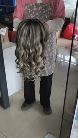 Kamaria  | Highlight Platinum Grey Blonde Human Hair Body Wave Lace Front Wig
