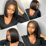 13x6 / 13x4 Full Frontal Straight Bob Preplucked Human Hair Lace Front Wig