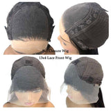 Salt and Pepper Human Hair Lace Grey Hair Pixie Cut Frontal Wig