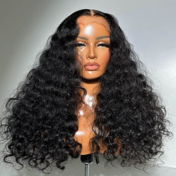 13x6 Full Hair Transparent Lace Human Hair 250% Density Frontal Wig Deep Loose Wave