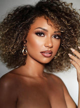Curly Baby Hair 13x6 Natural 4C Edge Skin Melt Lace Frontal Wig Highlight Curly